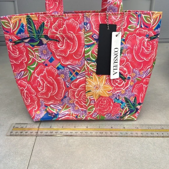 Consuela Vibrant Floral Tote - Pink and Green - Picture 4 of 5